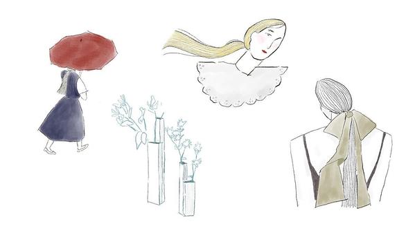 WEBや印刷物、ブランディングに最適な、オシャレな筆タッチの線画イラストを制作します