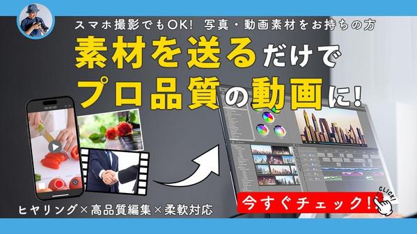 【企業PR、サービスや商品紹介など】お持ちの素材を渡すだけ！魅せる動画に仕上げます