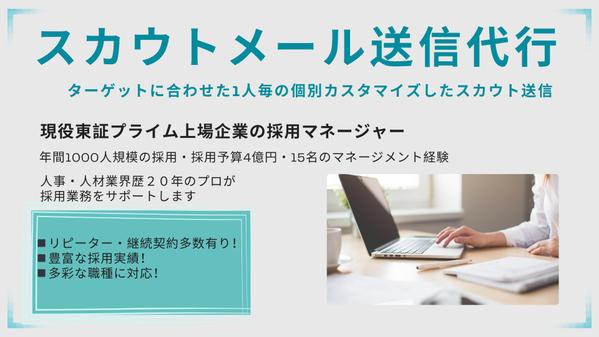 【自社採用/転職エージェント】1人毎に個別カスタマイズしたスカウトメールを代行します