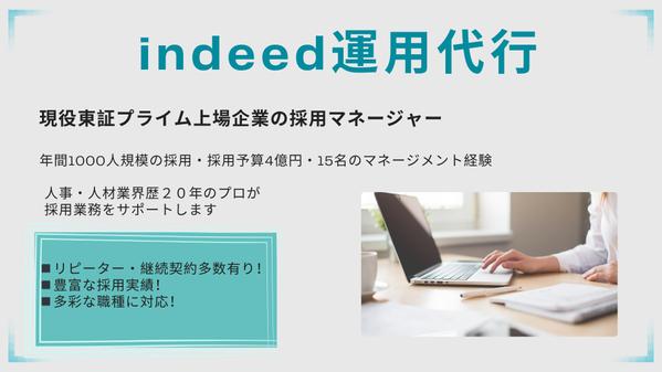年間1000人規模の採用経験者がindeed運用代行を行います