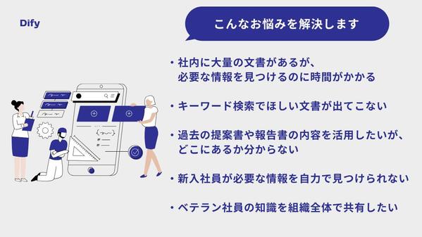 社内文書から必要な情報を瞬時に検索できるAI検索システムを構築します