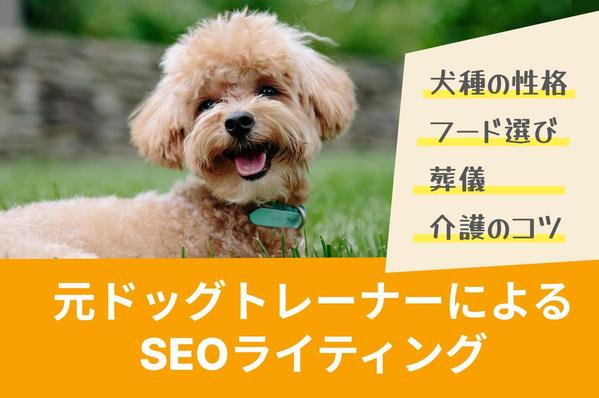 【ペット専門】トレーニング・健康・葬儀の心を掴むWebサイトの記事を執筆ます