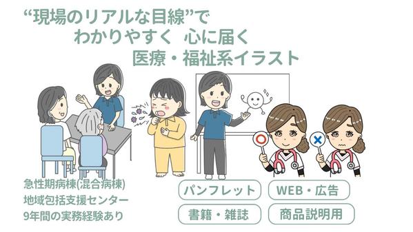 元看護師がゆるくてかわいい伝わる医療福祉のイラスト描きます