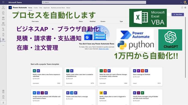 PowerAutomate、Python、chatGPTを活用した自動化ます