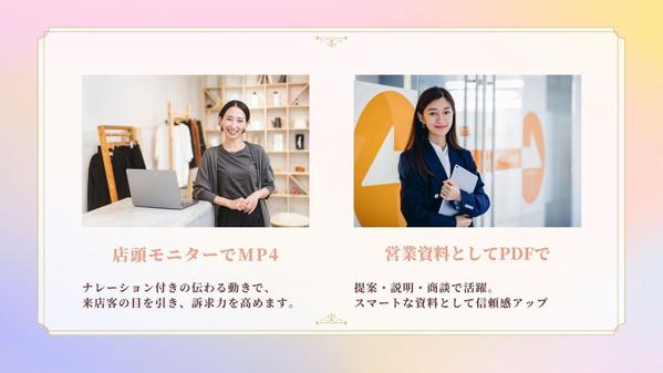 営業・SNS・店頭に使える！御社の商品サービスを動くスライド動画で魅力的にPRします