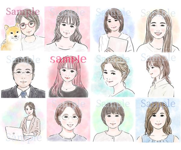 【SNSアイコン】似顔絵のアイコンイラストをお描き致します