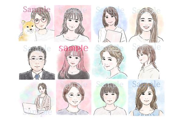 【SNSアイコン】似顔絵アイコンイラストをお描き致します