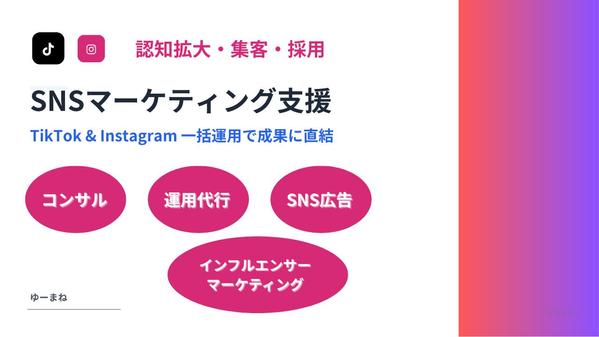 TikTok & Instagram運用＆マーケティングで成果に直結させます