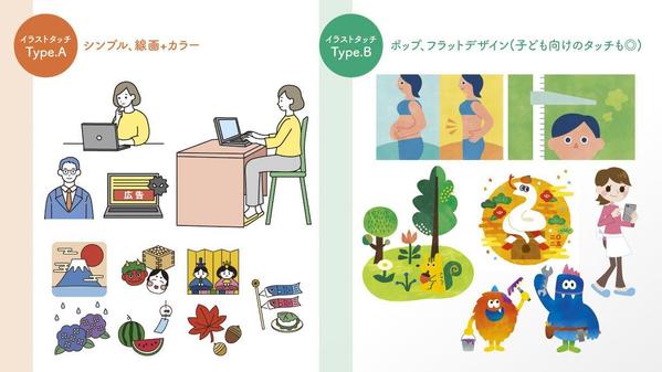 WEBやチラシの挿絵に！“テーマに合わせたタッチ”でカットイラスト制作します
