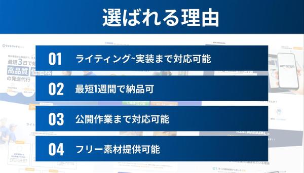 5万円・最短1週間でテスト用LPをスピーディに制作します