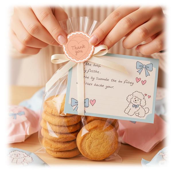 【食品向け】手作りお菓子の温もりを伝えるラッピングシール制作します