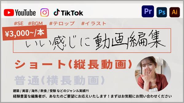 【ハっ！と目を惹く60秒】ご要望に応じたショート動画を編集します