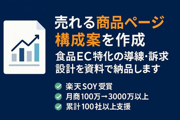 売れる商品ページ構成案を作成｜食品EC特化の導線・訴求設計を資料で納品します