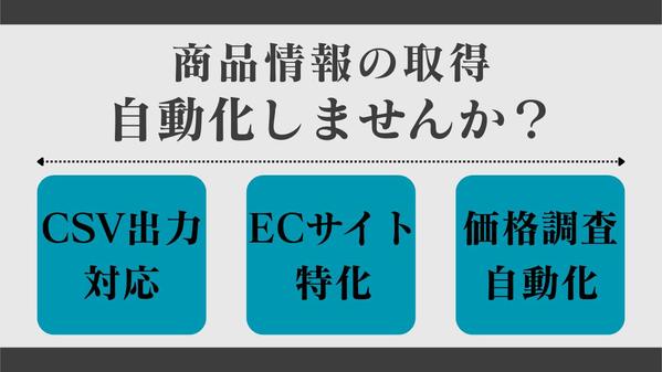 【EC向け/ツール納品対応】Pythonで商品情報を自動収集・CSV化します