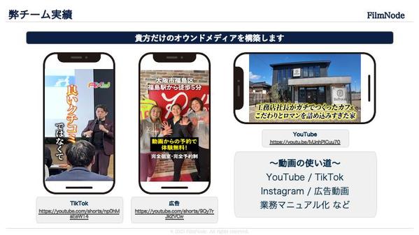 ゴールから逆算した動画制作により、売上/採用/業務効率といった数字に貢献します