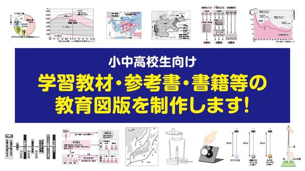 【小中高生向け】学習教材・参考書・書籍等の図版を制作します