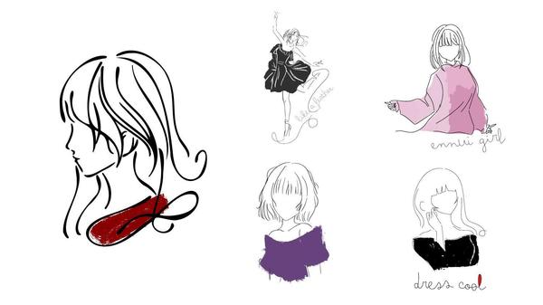 シンプルでおしゃれな滑らかな曲線で作るアートな線画描きます