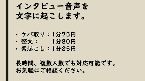 記事作成・ウェブサイト作成に最適、分野問わず1分75円から文字起こし承ります