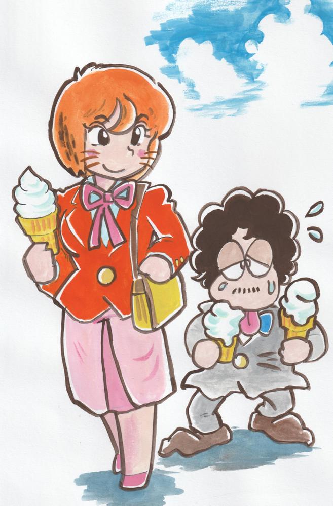 手描きの、2～4頭身のキャラクターが動く「まんが」です。漫画を描きます