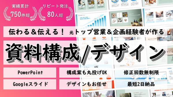 【営業・企画経験】大手実績☆パワーポイント、Googleスライドで資料作成いたします