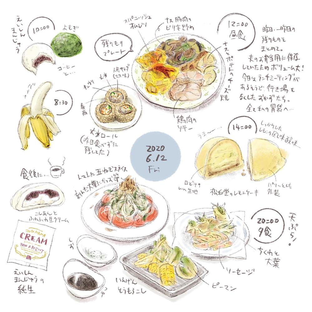 【食事日記・食レポ・グルメ記事に】食べ物のイラストを描きます