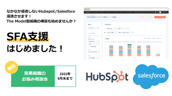 Hubspot・Salesforceの導入支援から、営業企画機能の外注まで対応します