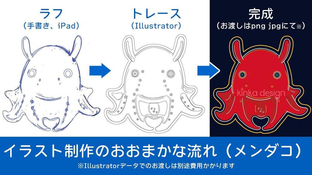 海洋生物（イルカ・クジラ・サメ・魚類など）オリジナルイラストを制作します