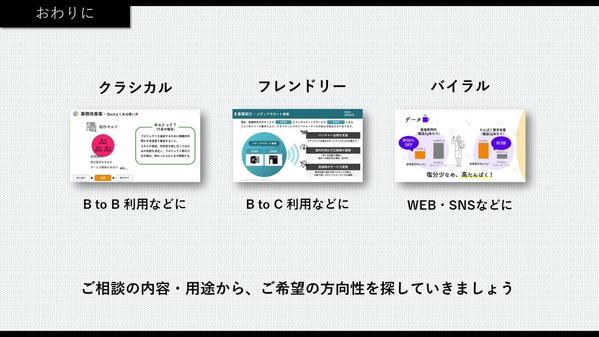 提案書・営業資料などをお手持ちデータから作成します