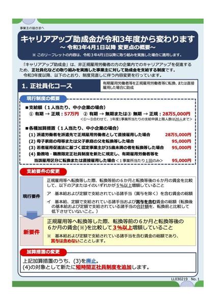 キャリアアップ助成金の申請代行いたします