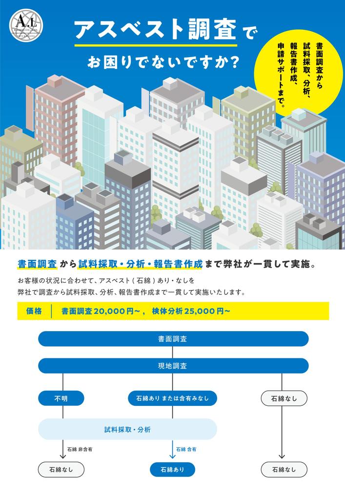 アスベスト（石綿含有建材）の調査及び分析・結果報告書を作成します