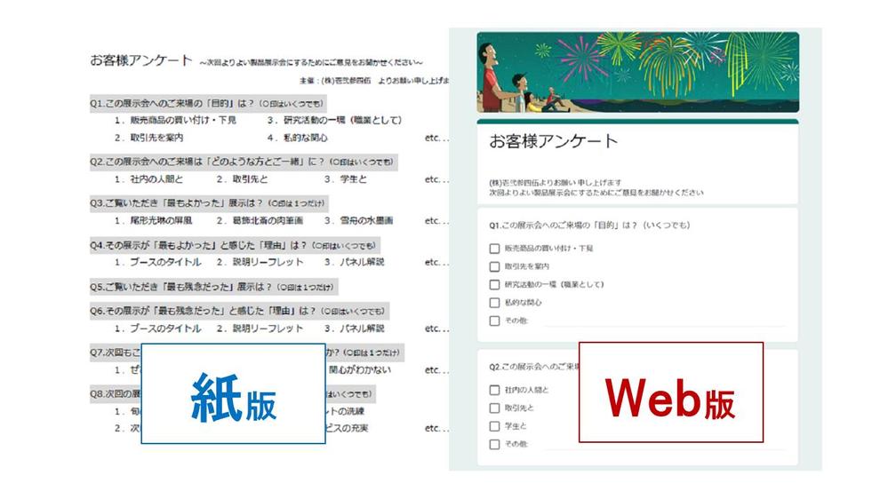 アンケート質問（調査票）作成　調査対象者の本音をナチュラルに吸収します