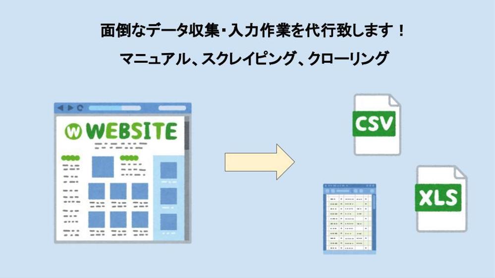 スクレイピングを使って面倒なデータ収集作業を代行致します