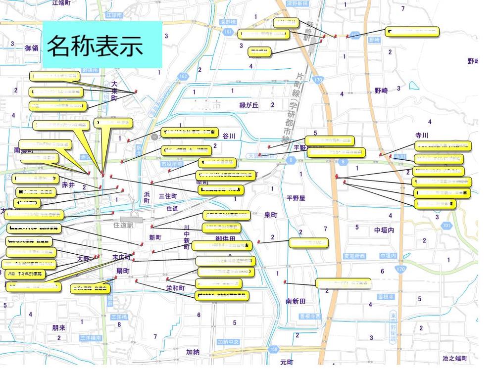 MAP地図をエクセルデータより作成いたします。ます