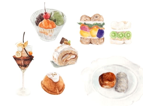 【food illust】水彩画で食べ物のイラストを描きます
