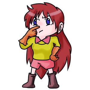 旅里　茂 (tabisato_sigeru)さんの人差し指で鼻の下をこする少女のキャラクターデザインへの提案