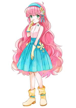 ちはら尚 ()さんの人差し指で鼻の下をこする少女のキャラクターデザインへの提案