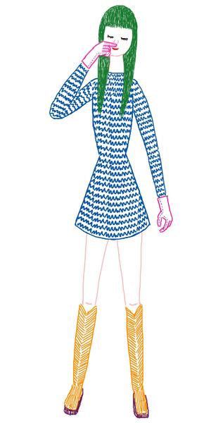lantostos (lantostos)さんの人差し指で鼻の下をこする少女のキャラクターデザインへの提案