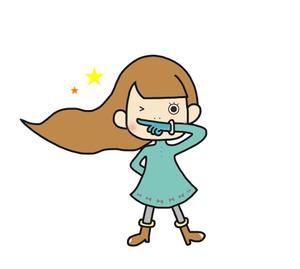 キチチ (Kichichi)さんの人差し指で鼻の下をこする少女のキャラクターデザインへの提案