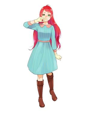 HARU (haru_kawakami)さんの人差し指で鼻の下をこする少女のキャラクターデザインへの提案