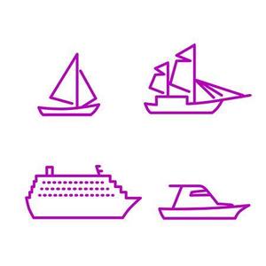66tomさんの船各種の簡易アイコンデザイン（帆船・クルーザー・大型客船・ヨット）への提案