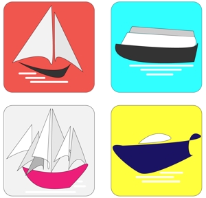 TOU (toukatsu)さんの船各種の簡易アイコンデザイン（帆船・クルーザー・大型客船・ヨット）への提案