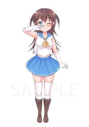 うめこぶ茶 (umekobucha)さんの人差し指で鼻の下をこする少女のキャラクターデザインへの提案