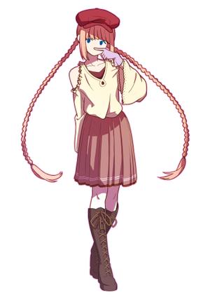 五七翔二／GoshichiShoji (konakona0307)さんの人差し指で鼻の下をこする少女のキャラクターデザインへの提案