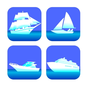 ima_gogo (ima_gogo)さんの船各種の簡易アイコンデザイン（帆船・クルーザー・大型客船・ヨット）への提案