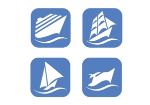 marukei (marukei)さんの船各種の簡易アイコンデザイン（帆船・クルーザー・大型客船・ヨット）への提案