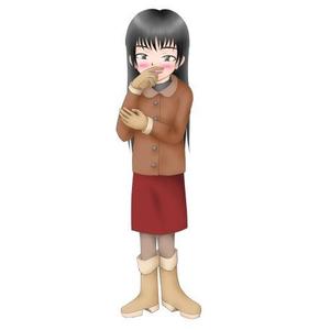 すのぴよ ()さんの人差し指で鼻の下をこする少女のキャラクターデザインへの提案
