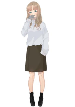 うわい ()さんの人差し指で鼻の下をこする少女のキャラクターデザインへの提案