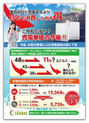 金子岳 (gkaneko)さんの太陽光及び蓄電池の販売用手配りチラシのデザインへの提案