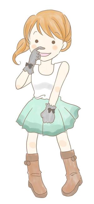穂村はずみ (hazzmi)さんの人差し指で鼻の下をこする少女のキャラクターデザインへの提案