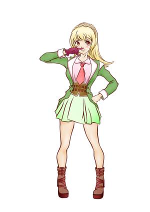 美香+ (mizuki-daisuki)さんの人差し指で鼻の下をこする少女のキャラクターデザインへの提案